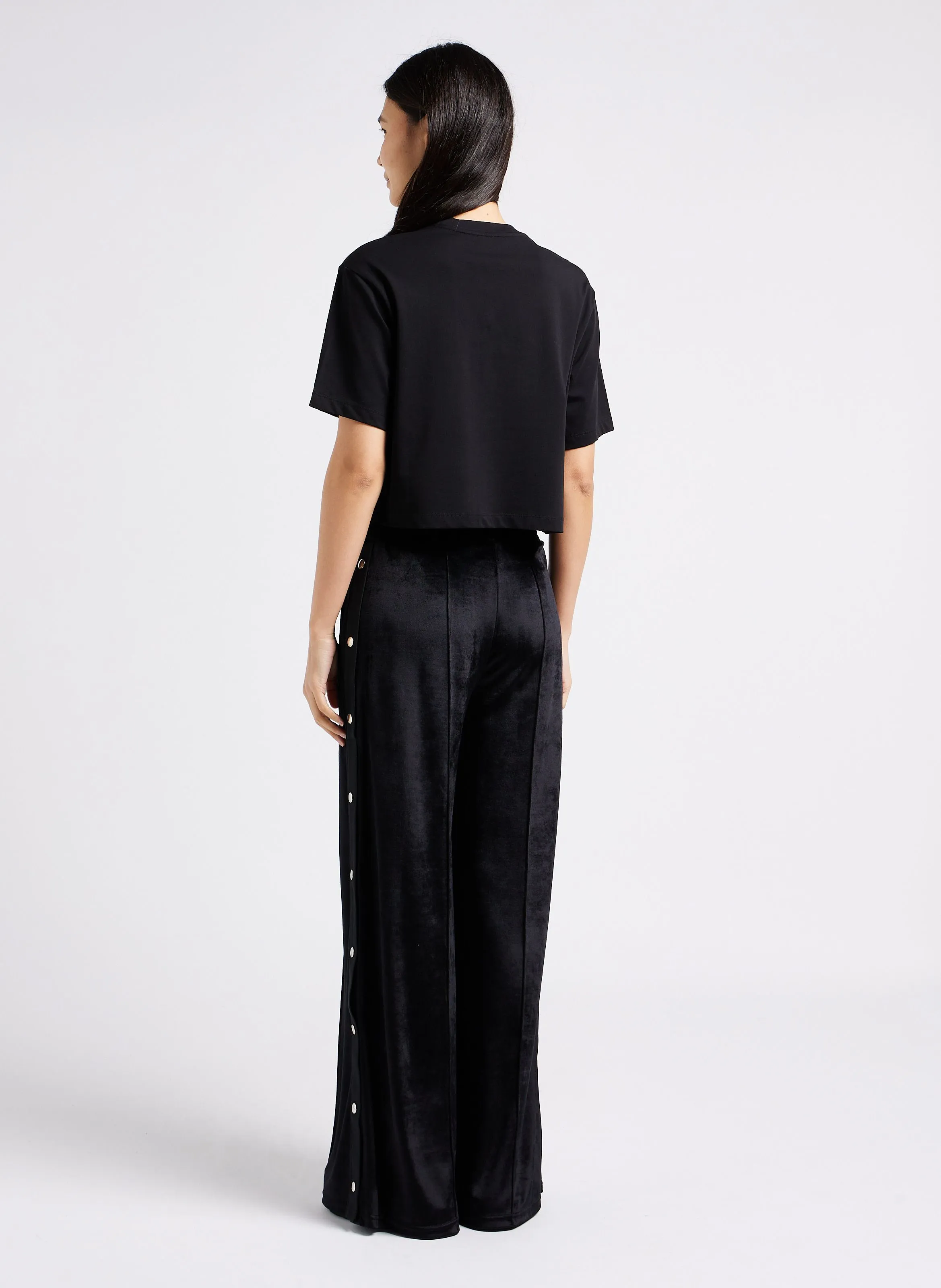 SONIA RYKIEL Pantalón ancho de tiro alto en negro