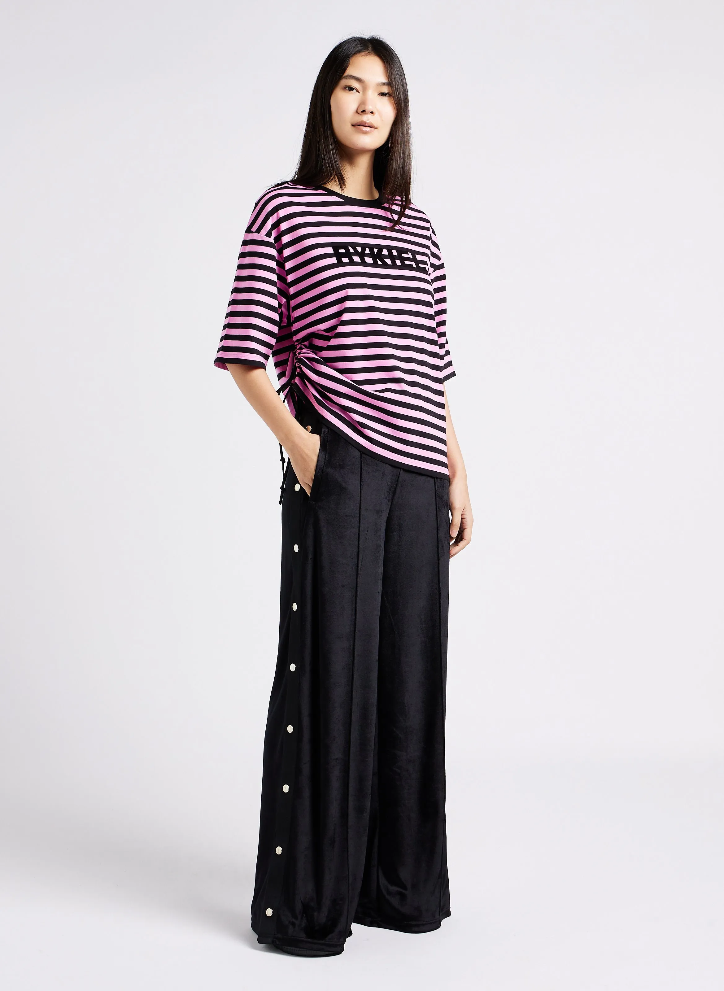 SONIA RYKIEL Pantalón ancho de tiro alto en negro