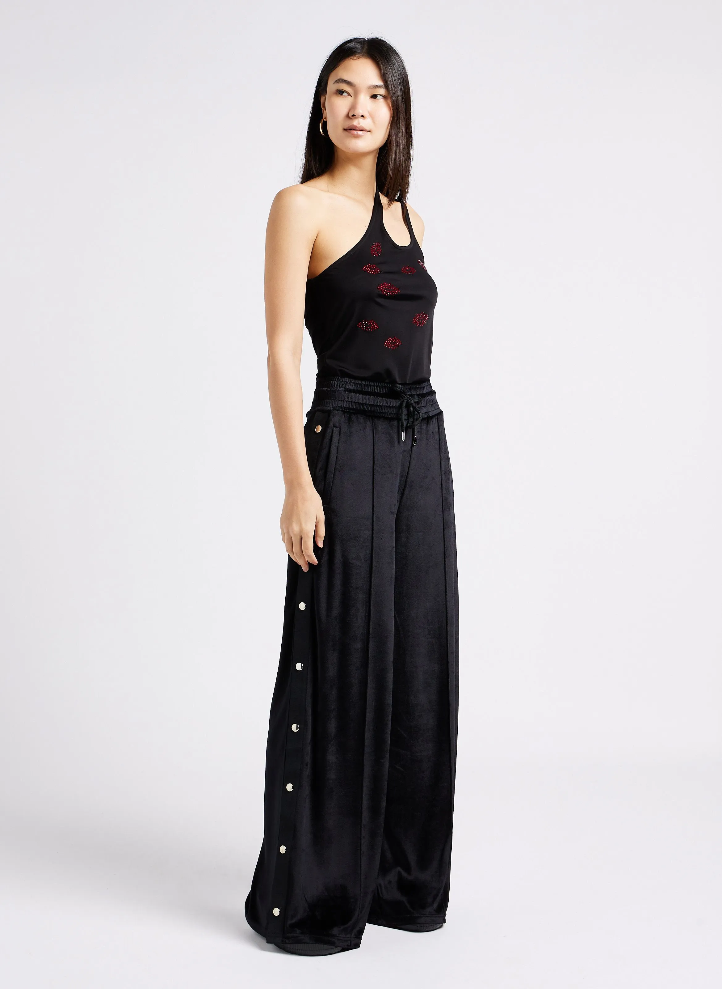 SONIA RYKIEL Pantalón ancho de tiro alto en negro