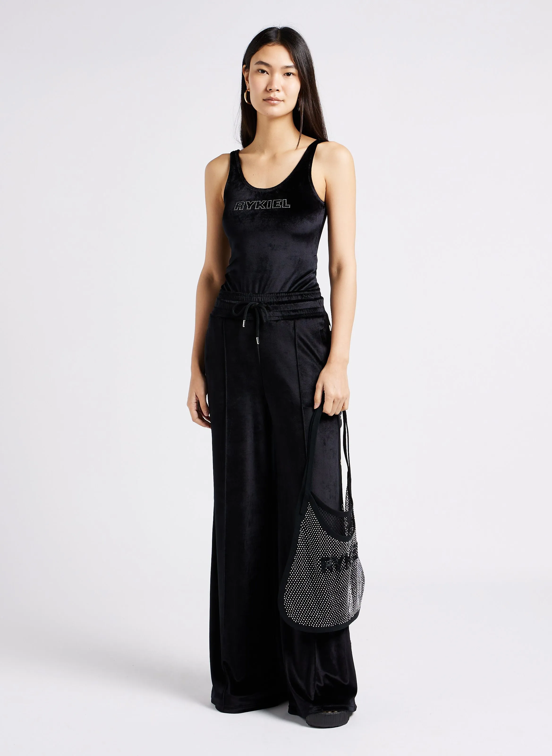 SONIA RYKIEL Pantalón ancho de tiro alto en negro