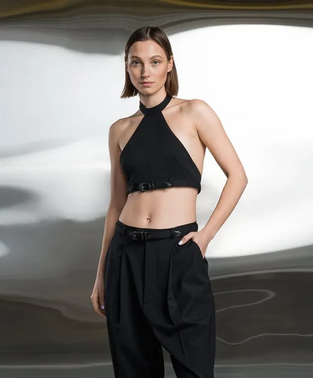 SSHEENA Black top TRILLY with wool
