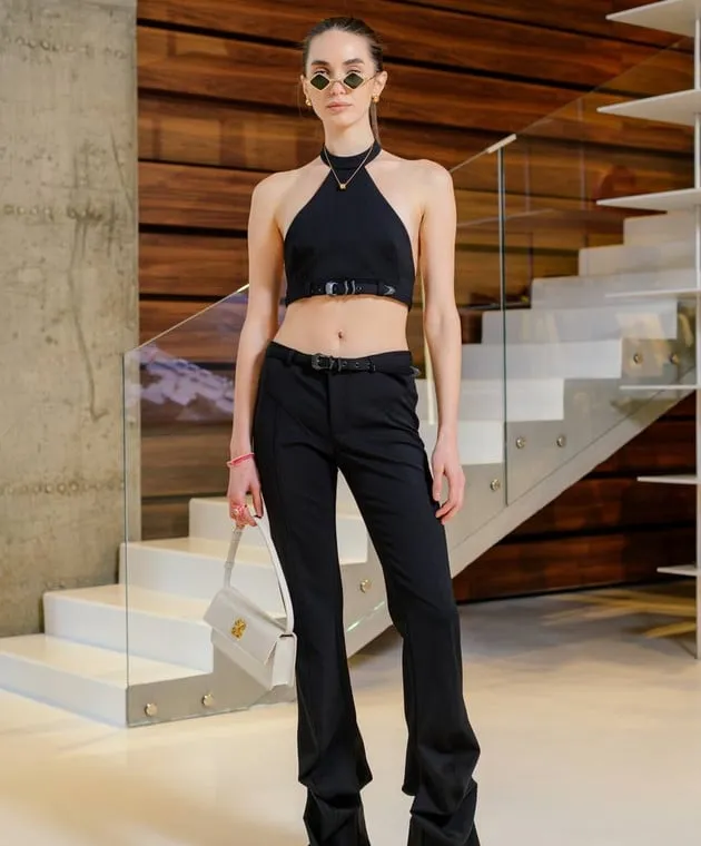 SSHEENA Black top TRILLY with wool