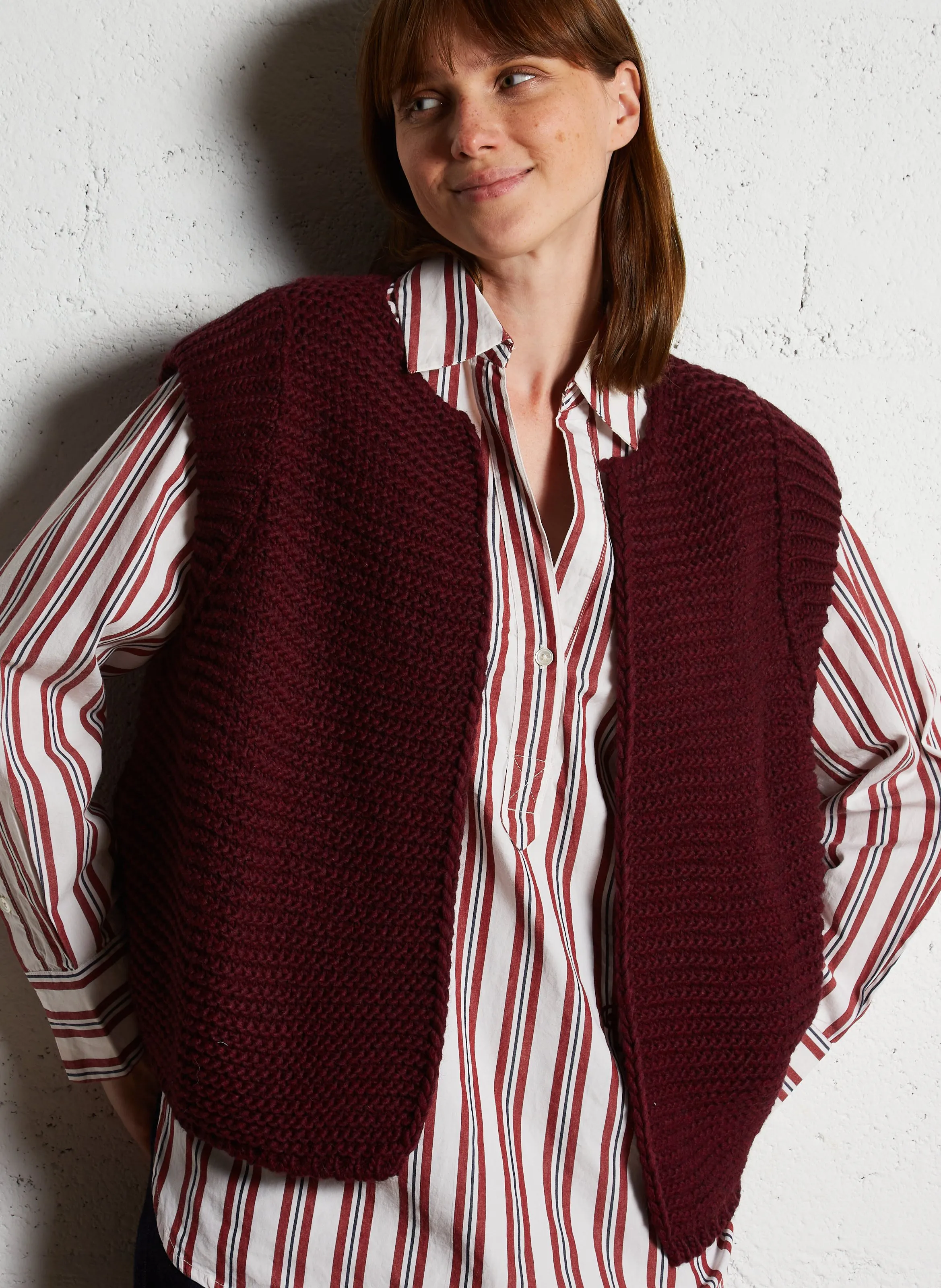 STELLA FOREST SHERINE  CáRDIGAN DE PUNTO CON CUELLO REDONDO EN ROJO