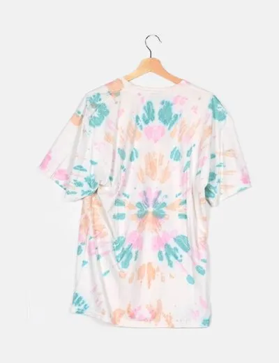 Stussy Camiseta blanca tie dye