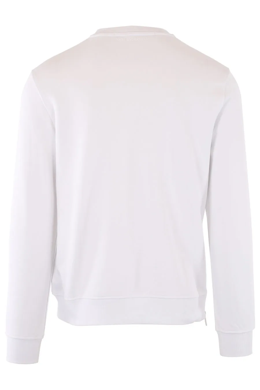 Sudadera blanca con logo azul multicolor
