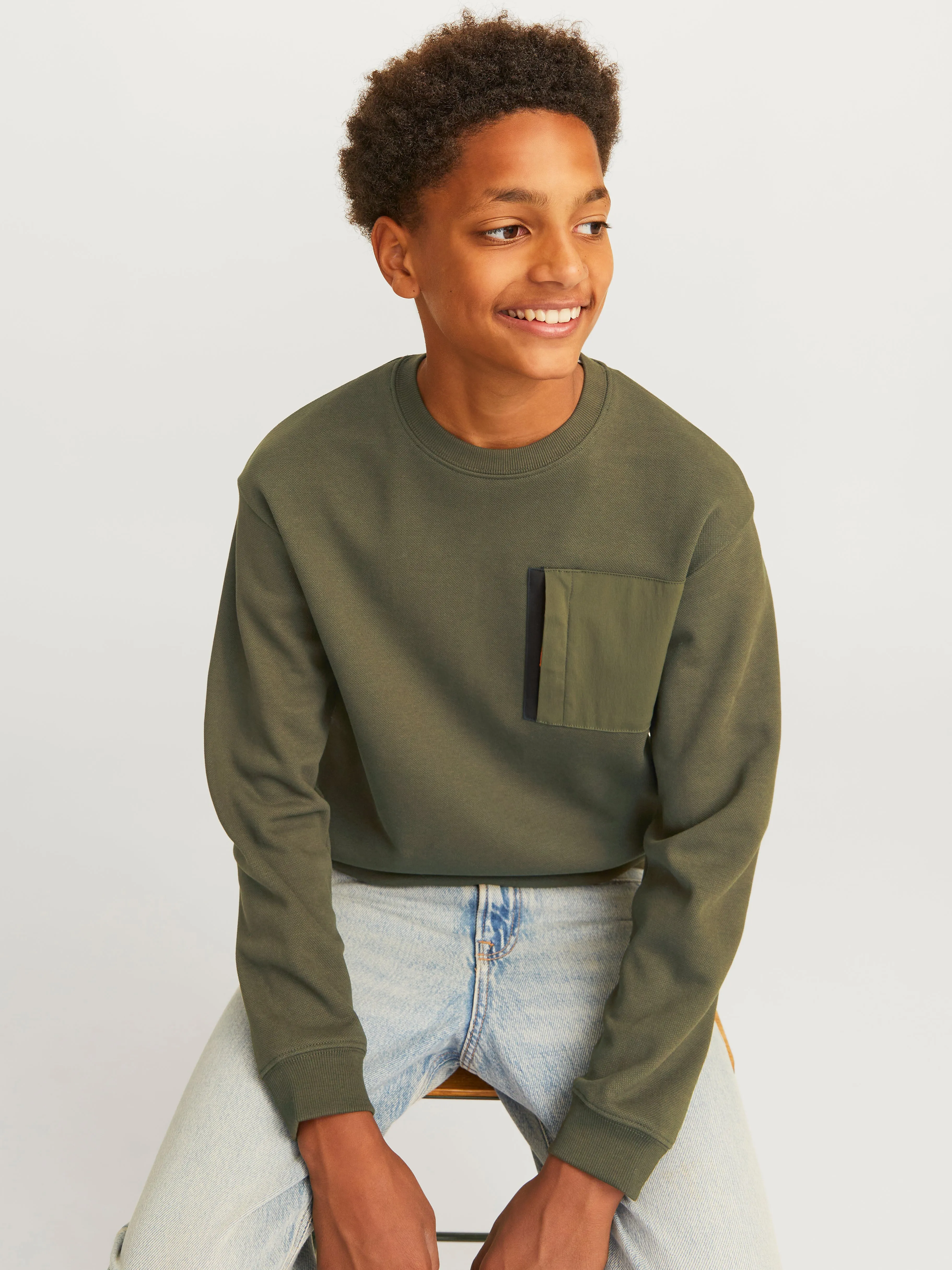 Sudadera Liso Junior | Verde oscuro | Jack & Jones®