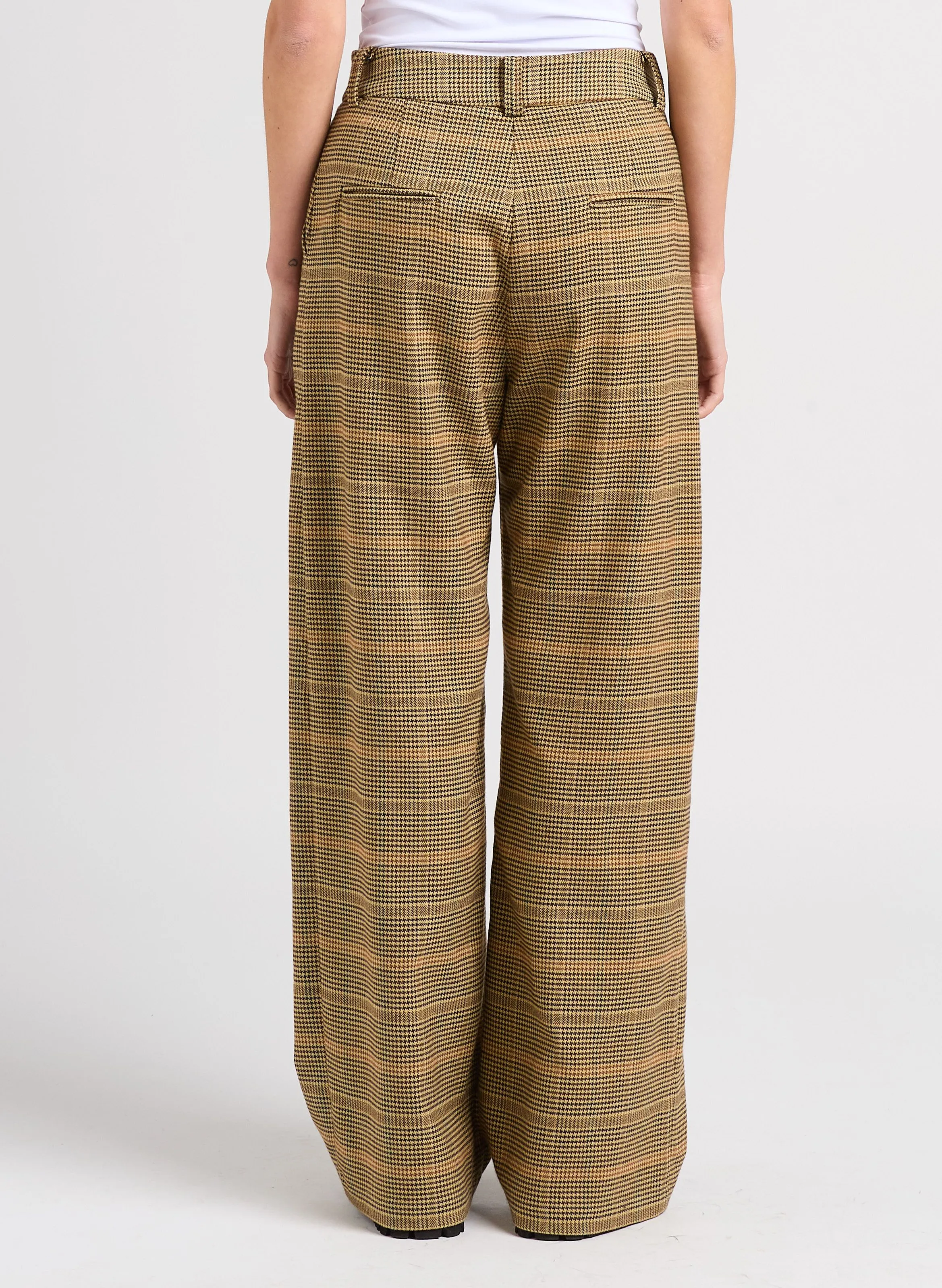 SUNCOO JOHN  PANTALóN ANCHO ESTAMPADO EN MARRON