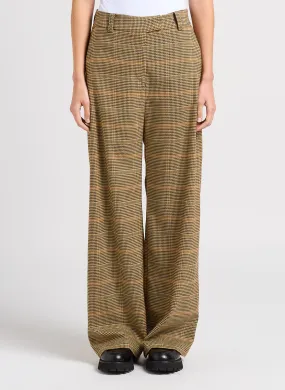 SUNCOO JOHN - Pantalón ancho estampado en marron