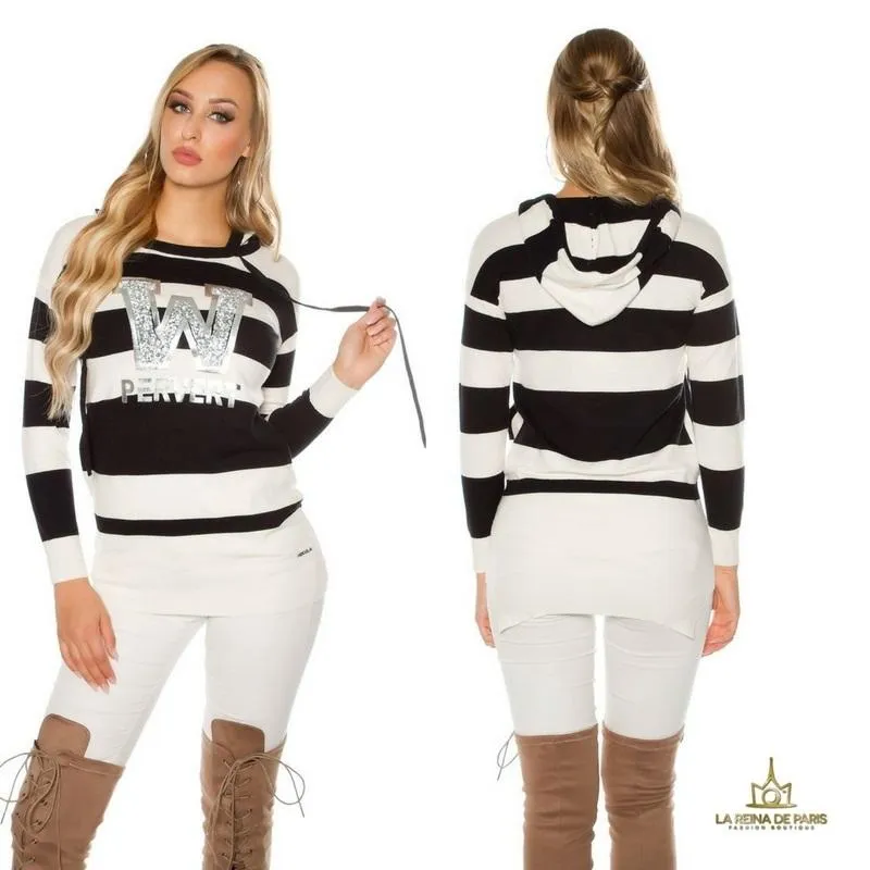 Suéter negro largo hoodie pervert