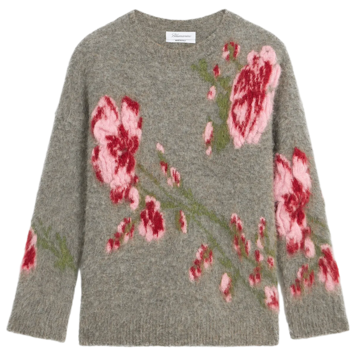 Sweater With Jaquard Peony