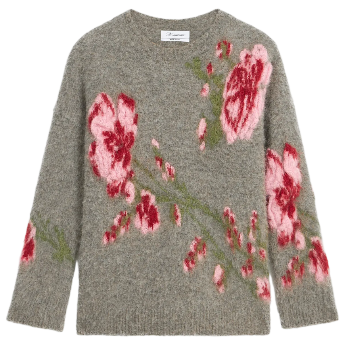 Sweater With Jaquard Peony