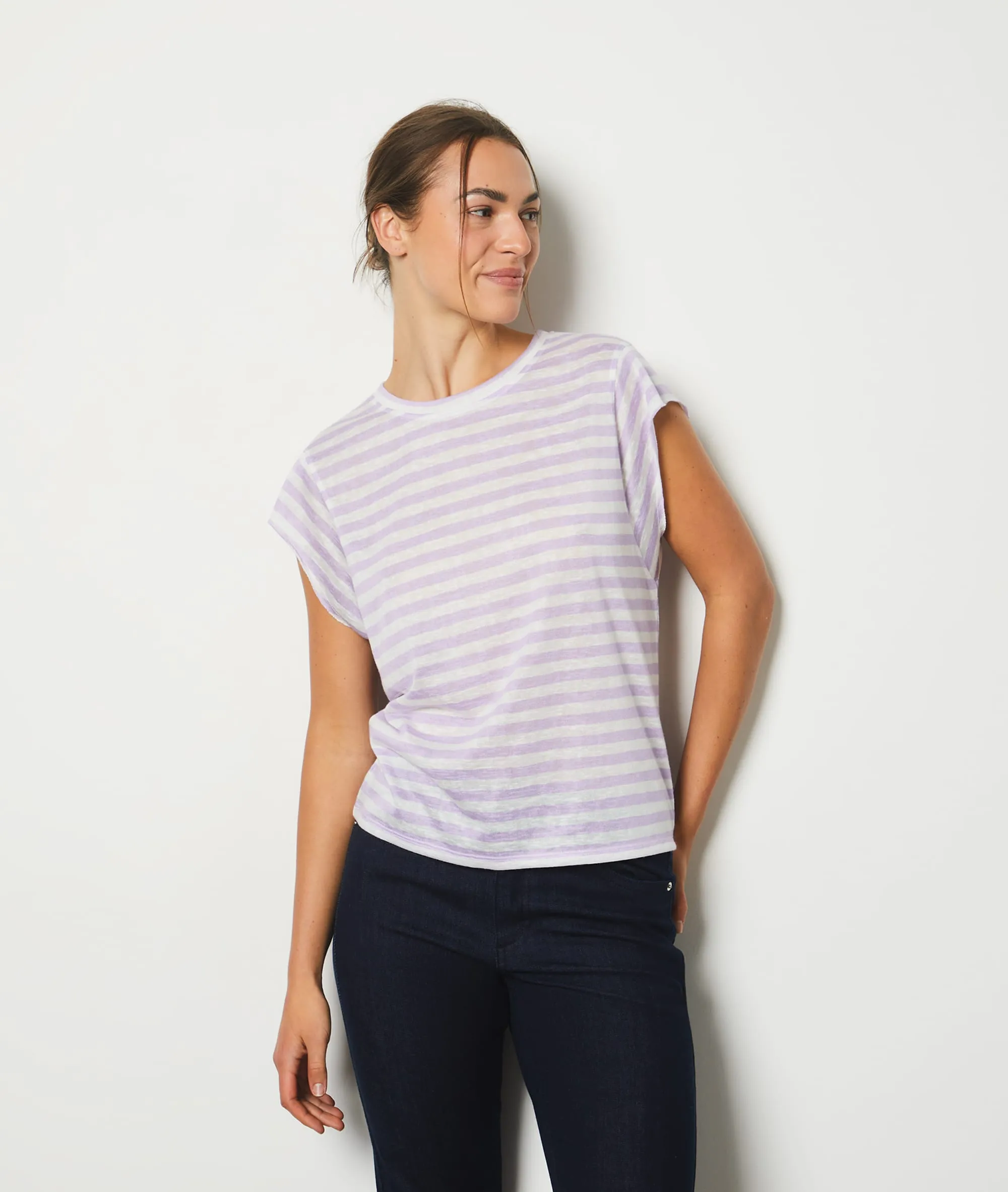 TSHIRT MARINIèRE MANCHES COURTES FIDELLE LILAS  ETAM