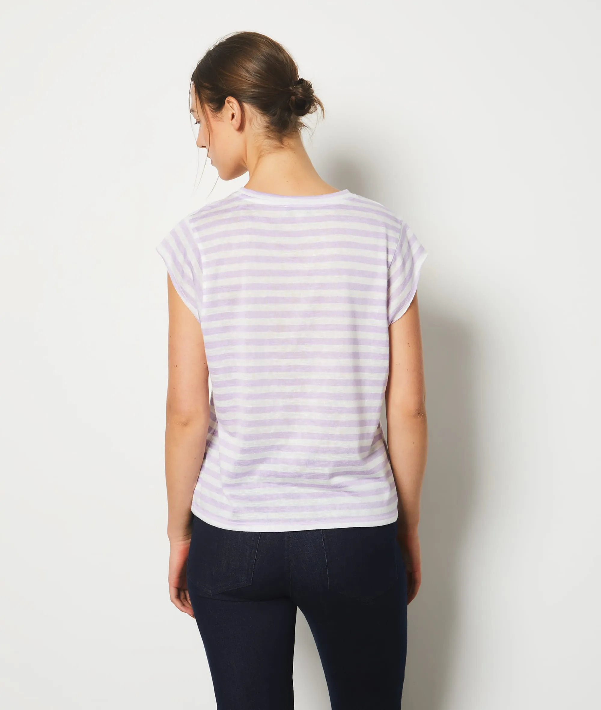 TSHIRT MARINIèRE MANCHES COURTES FIDELLE LILAS  ETAM