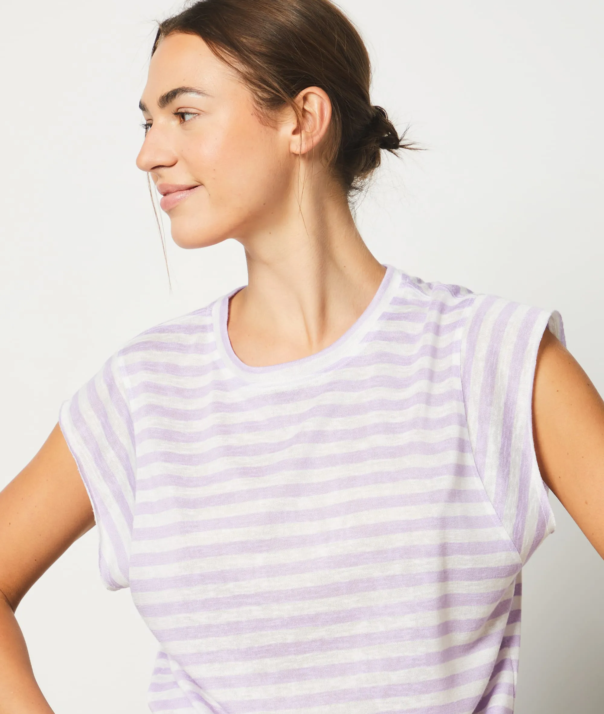TSHIRT MARINIèRE MANCHES COURTES FIDELLE LILAS  ETAM