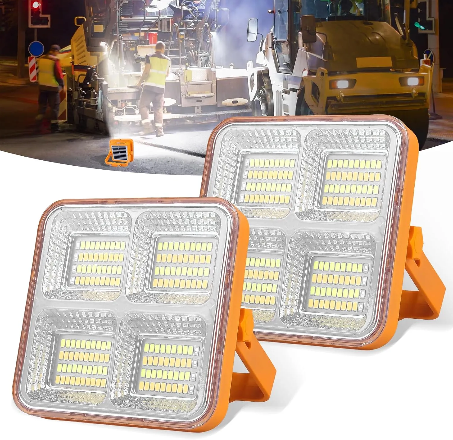 TSUN 2 PACKS SOLAR FOCO LED RECARGABLE 60W 5 MODOS FOCO LED BATERIA 160 LED FOCO DE TRABAJO LED LáMPARA DE CAMPING PORTáTIL CON