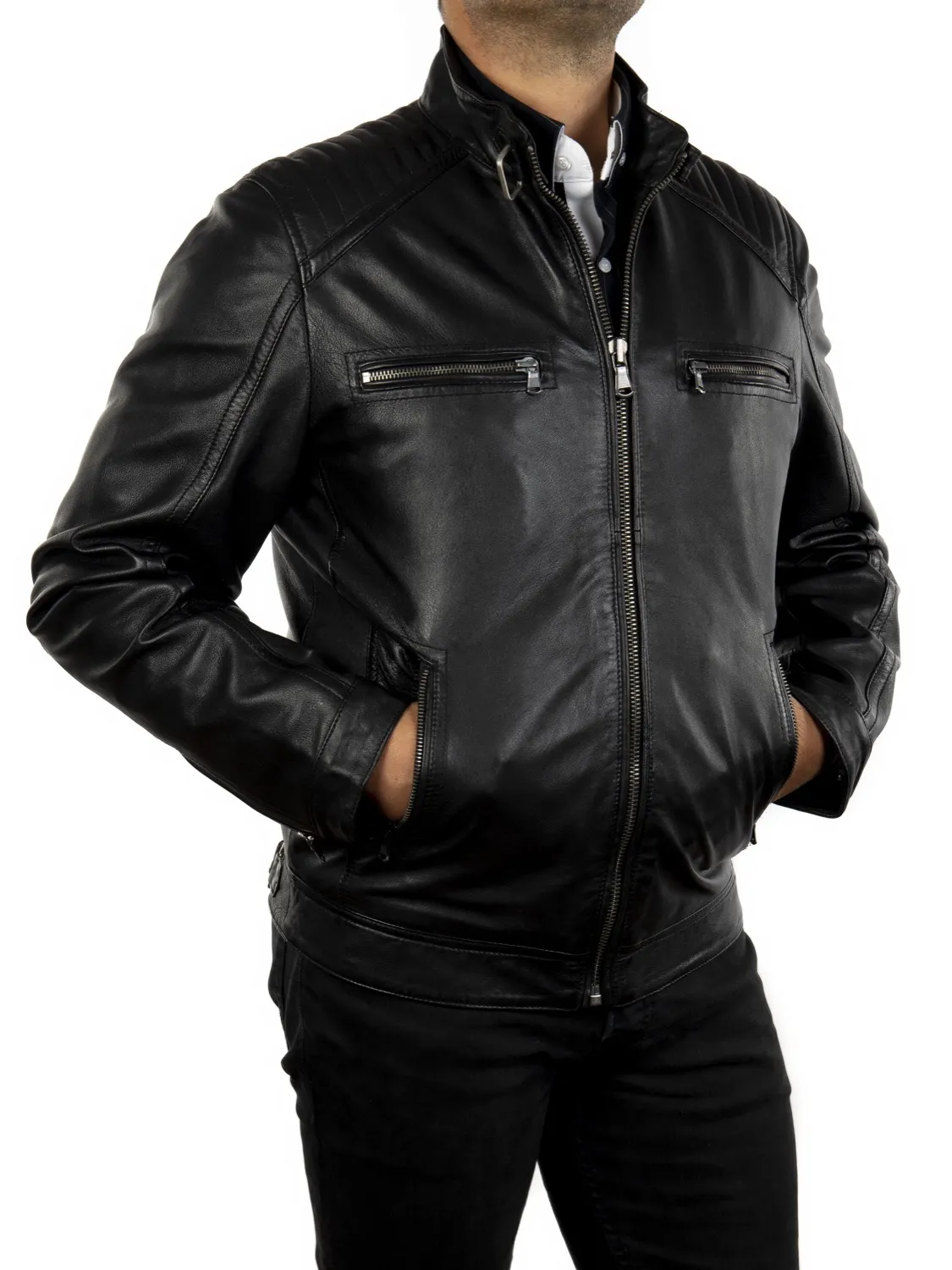 Taillierte Bikerjacke CHICAGO