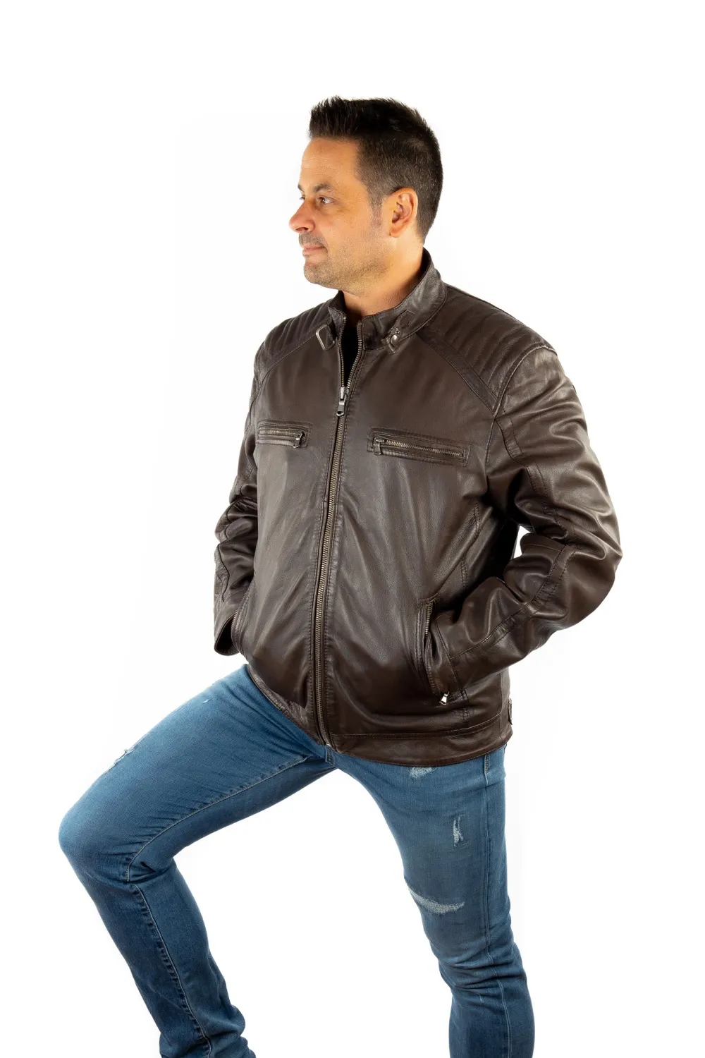 Taillierte Bikerjacke CHICAGO