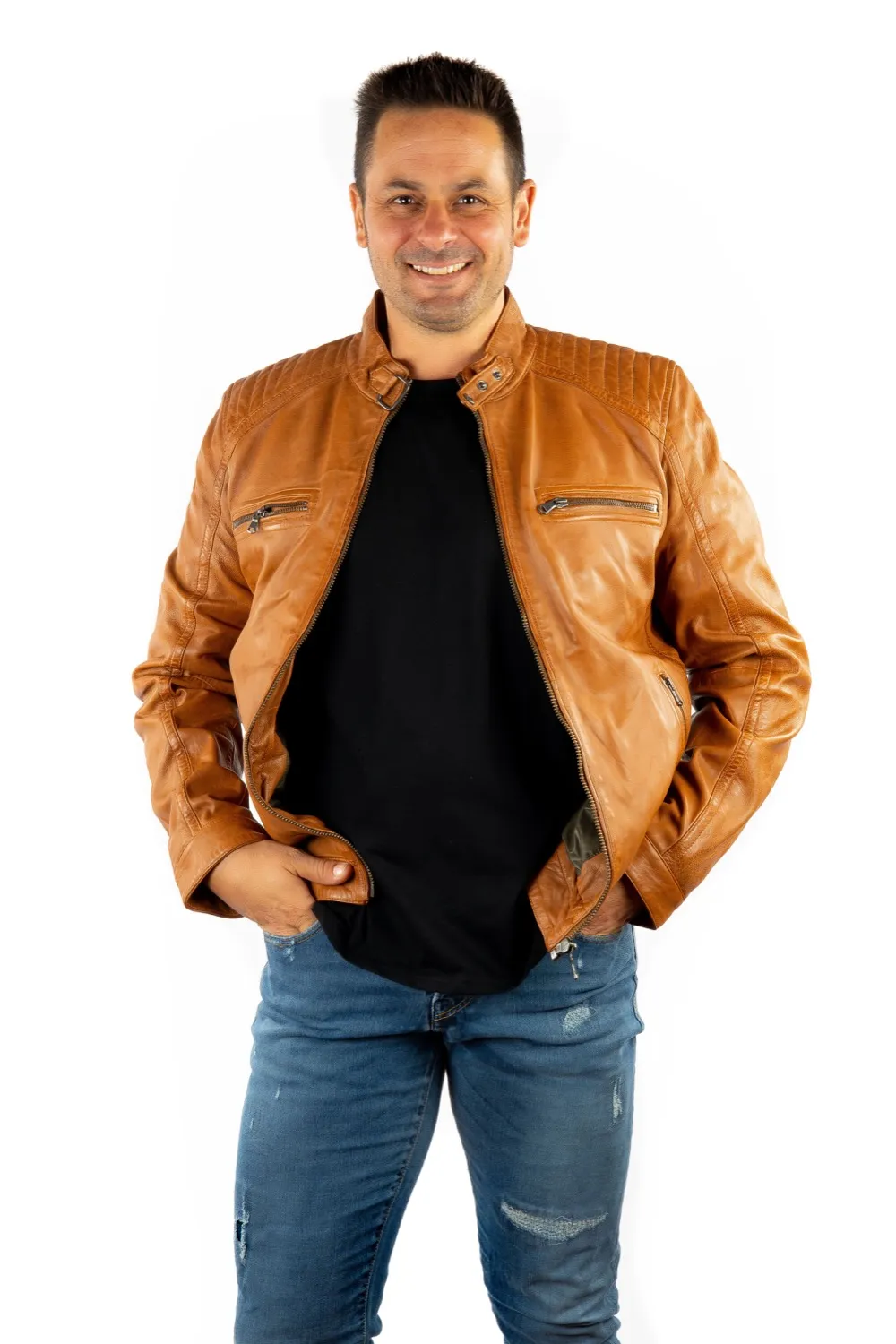 Taillierte Bikerjacke CHICAGO