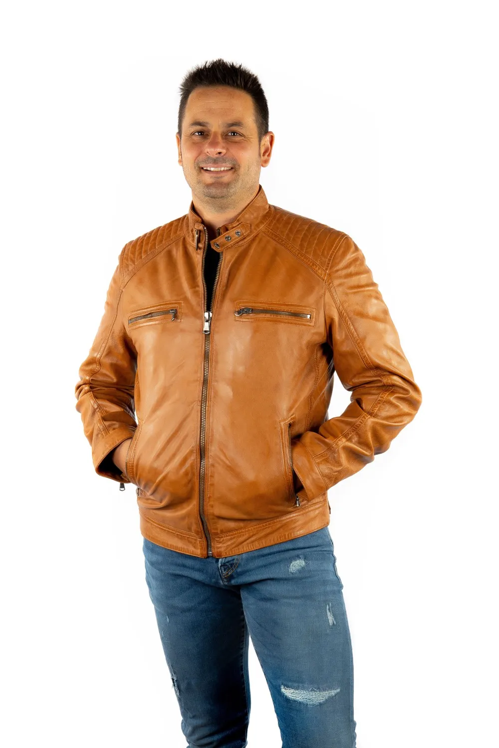Taillierte Bikerjacke CHICAGO