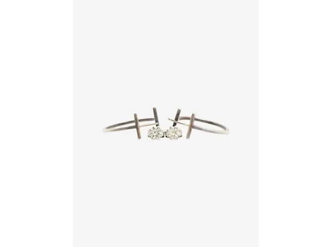 Tiffany & Co Pendientes de aro de alambre en forma de T de plata 