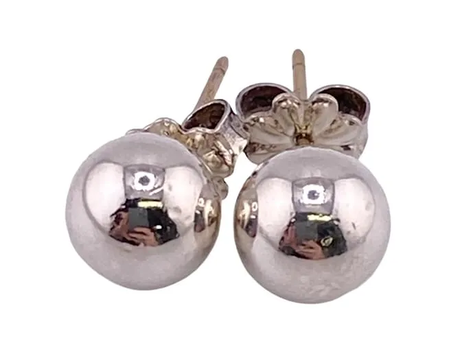 Tiffany & Co Pendientes de botón de plata 925 Tiffany HardWear Ball 