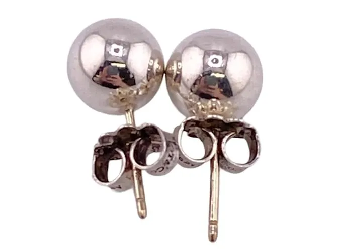Tiffany & Co Pendientes de botón de plata 925 Tiffany HardWear Ball 