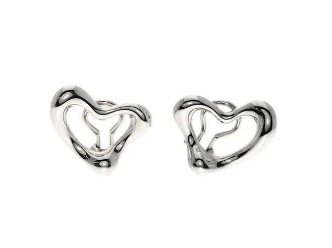 Tiffany & Co Pendientes de clip en forma de corazón de plata Tiffany 