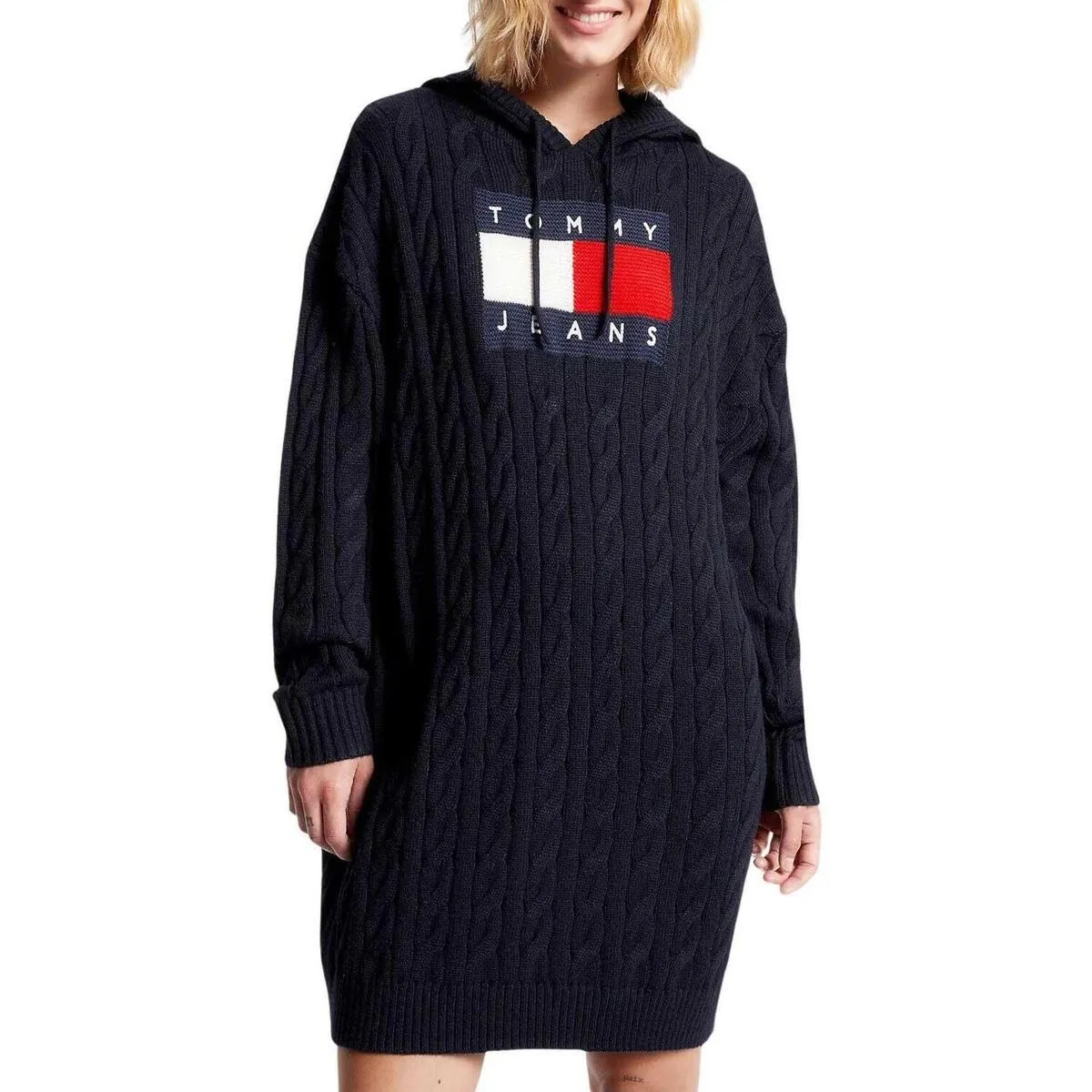 TJW CABLE FLAG HOODIE DRESS
