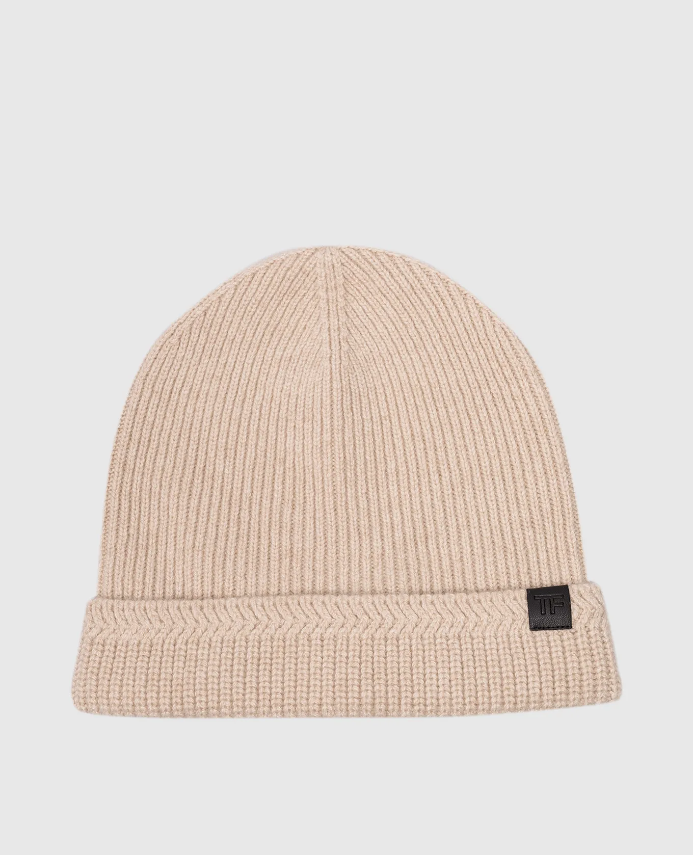 Tom Ford Beige wool and cashmere cap with logo