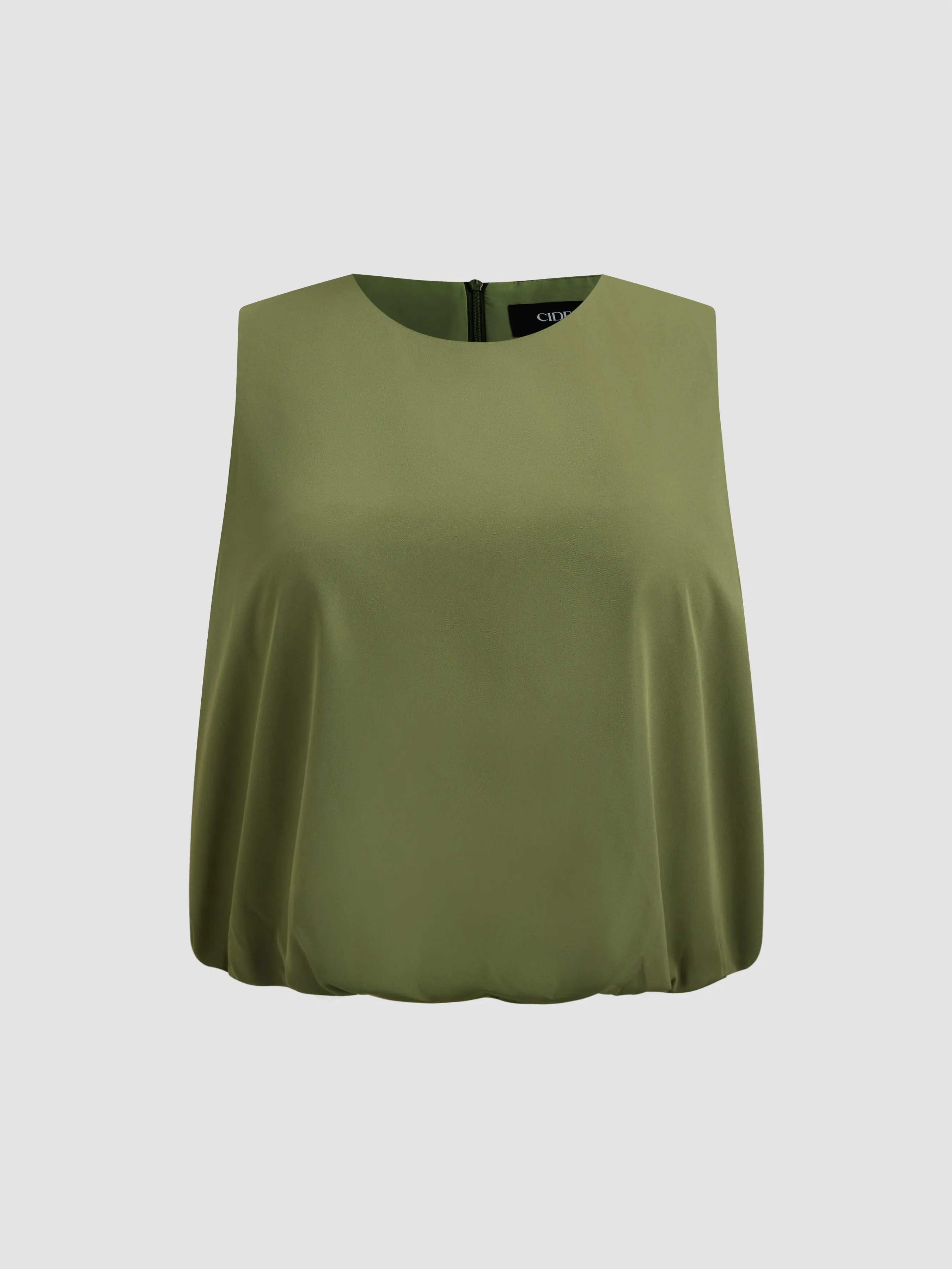 Top de Tirantes Tejido con Cuello Redondo Sólido & Falda Maxi con Volantes de Talle Medio Curvy
