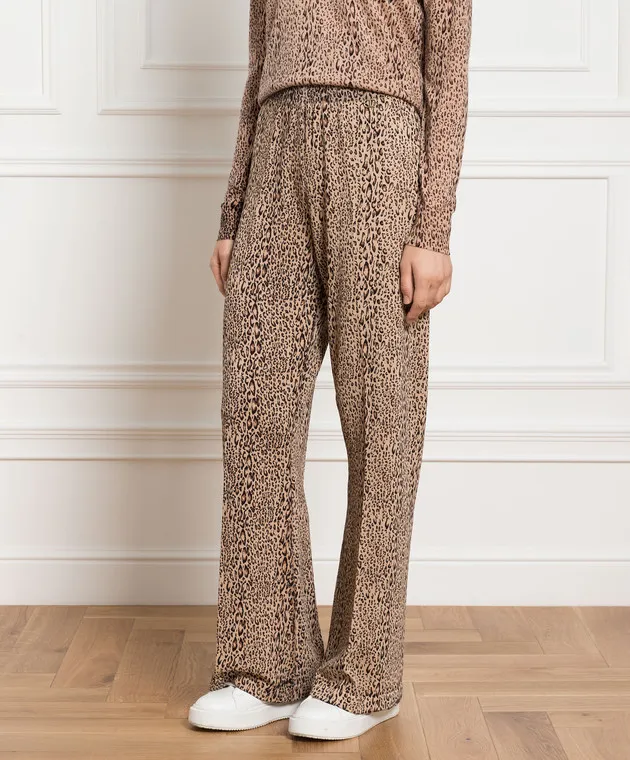 Twinset Beige leopard print flared pants