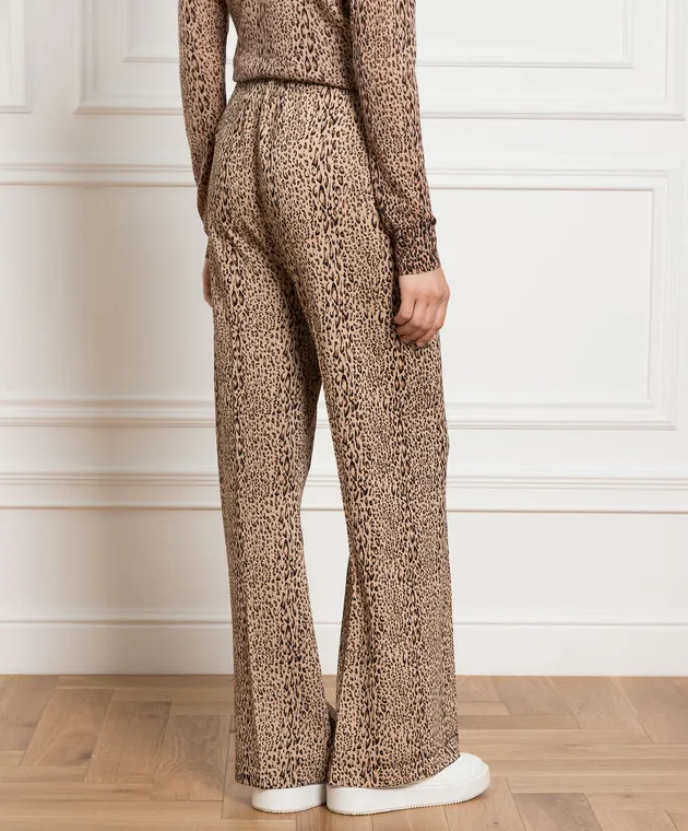 Twinset Beige leopard print flared pants