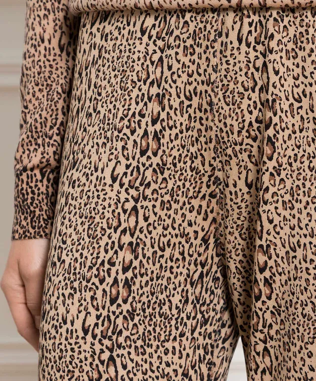 Twinset Beige leopard print flared pants