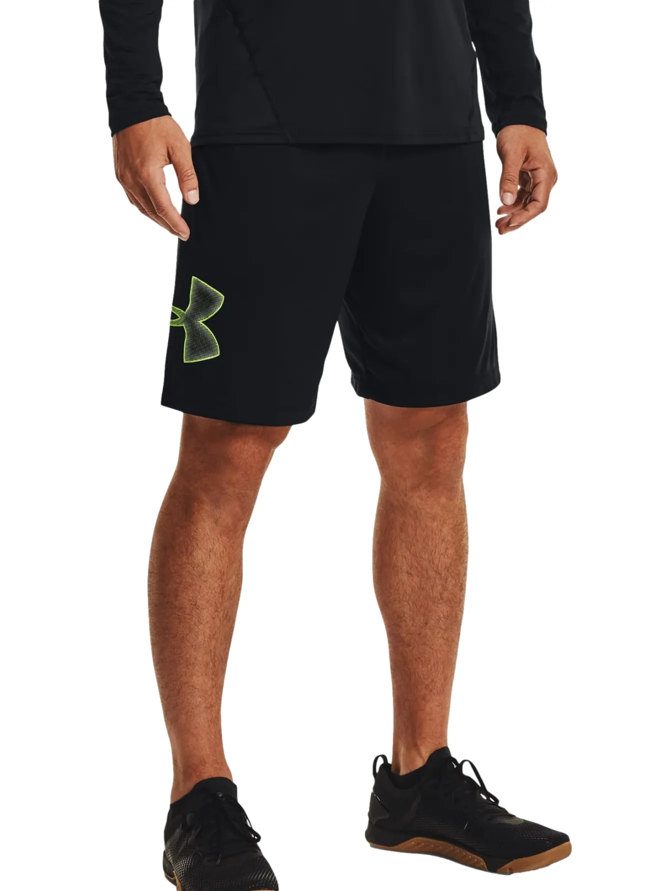 UNDER ARMOUR 1 306443 008 BLACK / HIGH VIS YELLOW TECH GRAPHIC SHORT  SXL