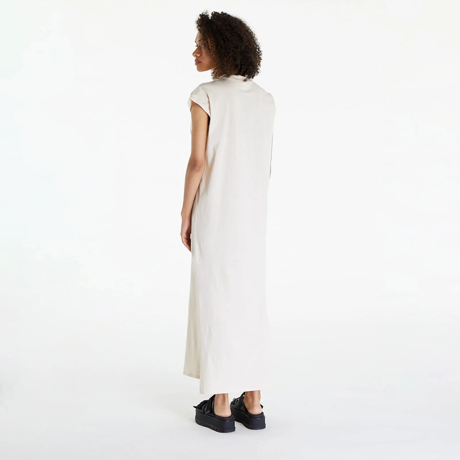 Urban Classics Dresses Ladies Long Extended Shoulder Dress Whitesand