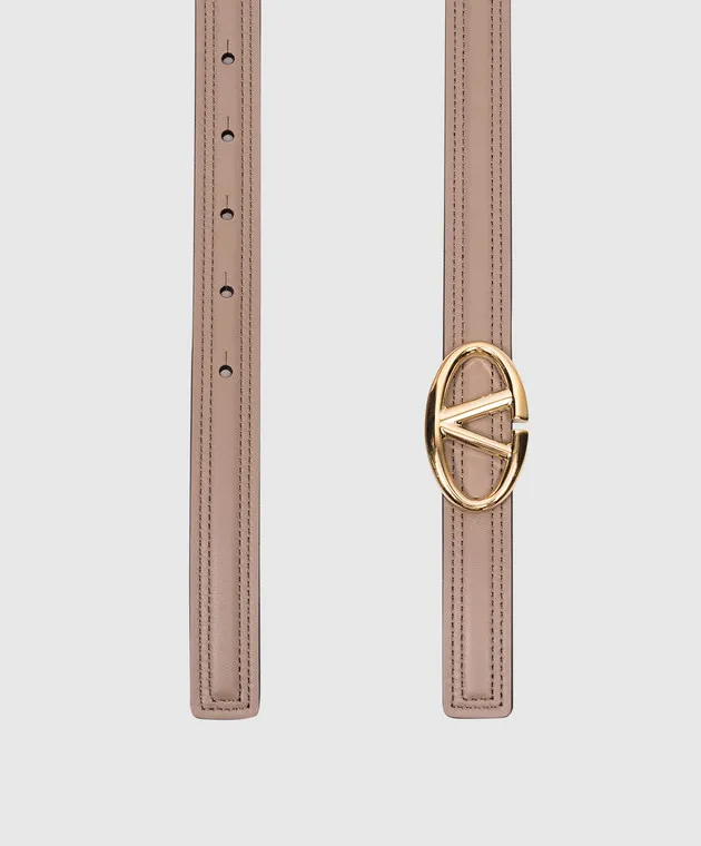 Valentino Beige leather strap with VLogo Signature logo