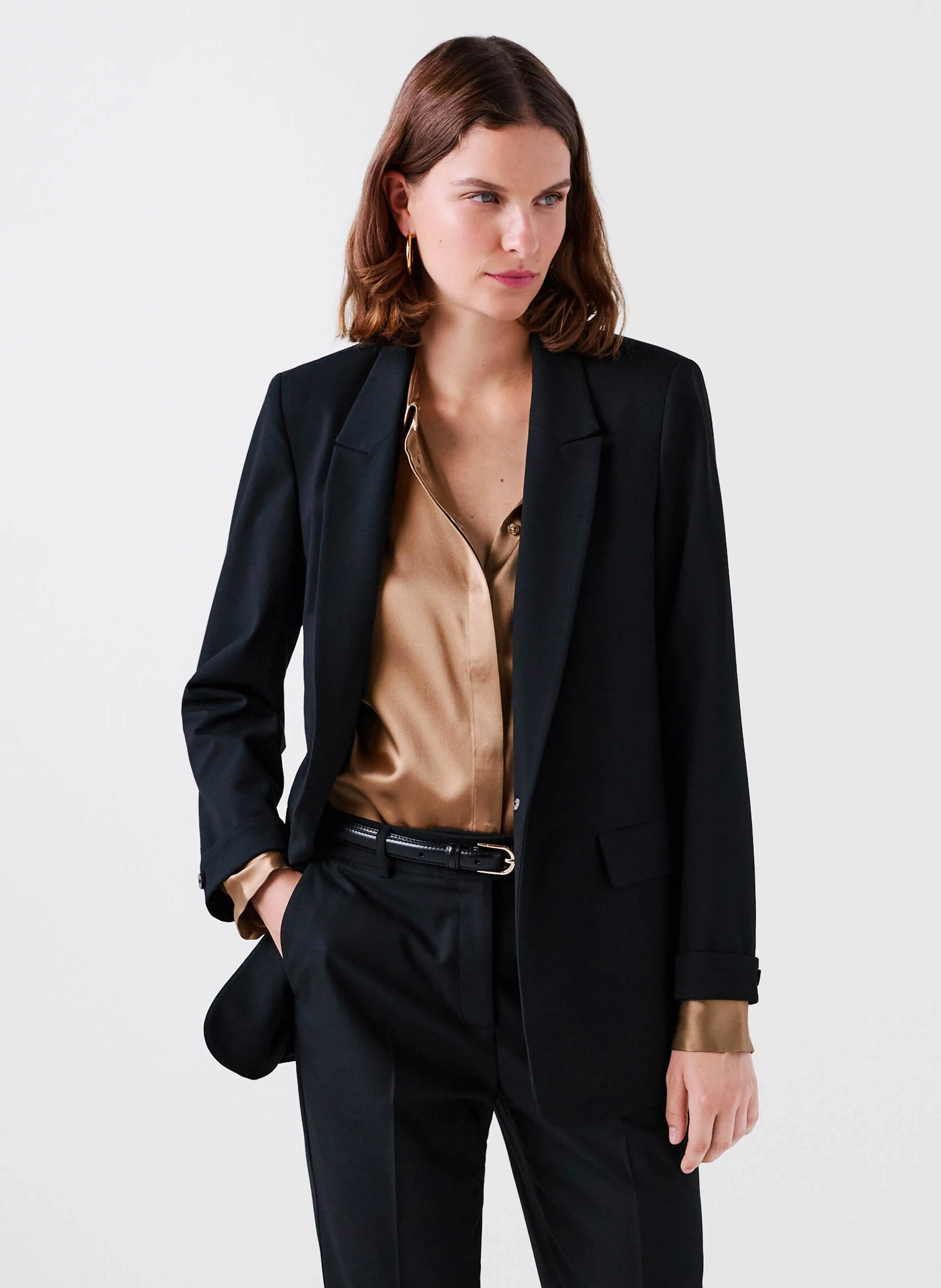 VANDINE  CHAQUETA SASTRE RECTA EN NEGRO