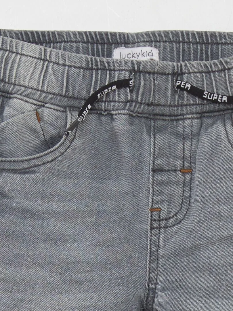 VAQUERO CON CINTURA ELáSTICA CON CORDONES  GRIS