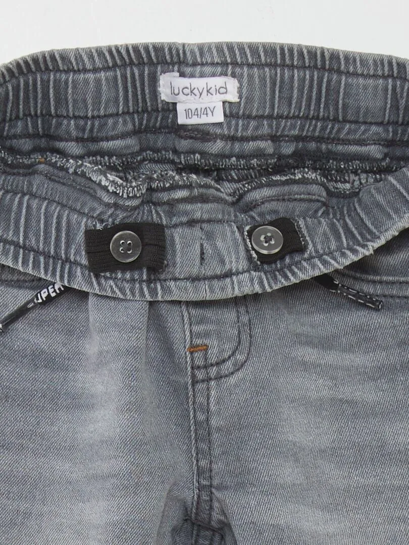 VAQUERO CON CINTURA ELáSTICA CON CORDONES  GRIS