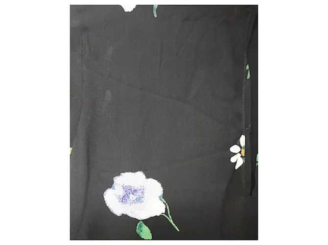 VESTIDO A MEDIDA CON ESCALERA GANNI THE KATE EN VISCOSA CON ESTAMPADO NEGRO 