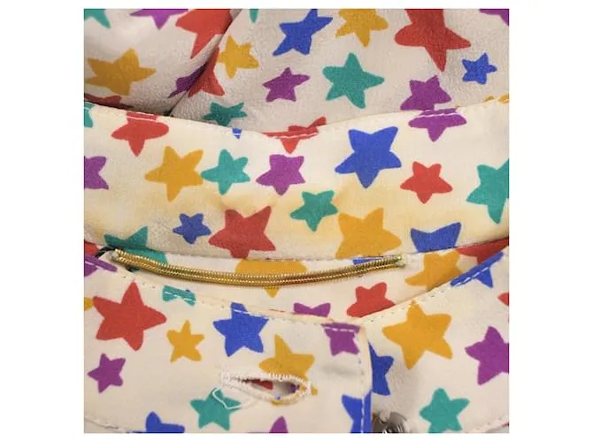 Vestido camisero de seda multicolor con estampado de estrellas de Saint Laurent 