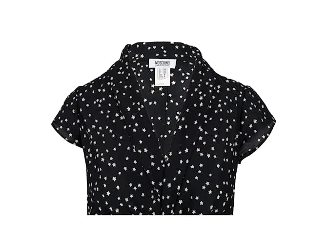 Vestido cruzado con estampado de estrellas de Moschino Cheap and Chic Negro 