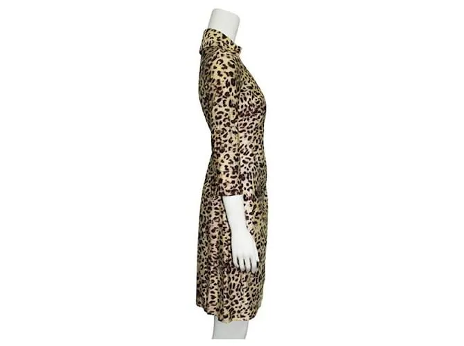 Vestido cruzado de seda con estampado de leopardo de Diane Von Furstenberg 