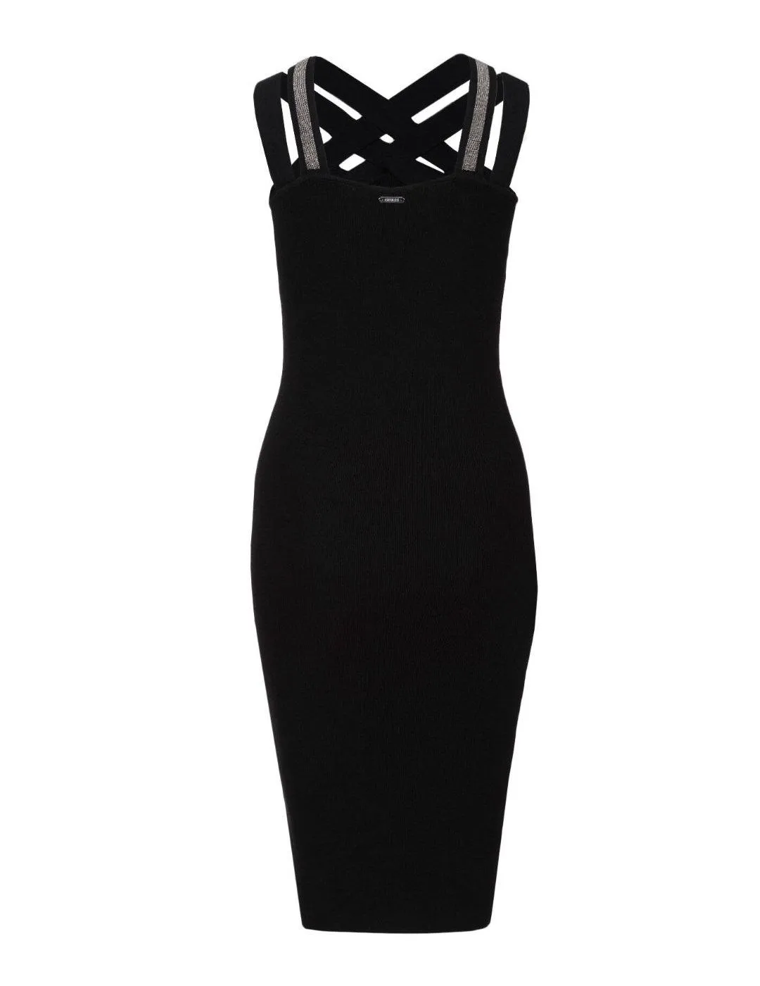Vestido Guess Diomira de punto negro con tirantes de mujer
