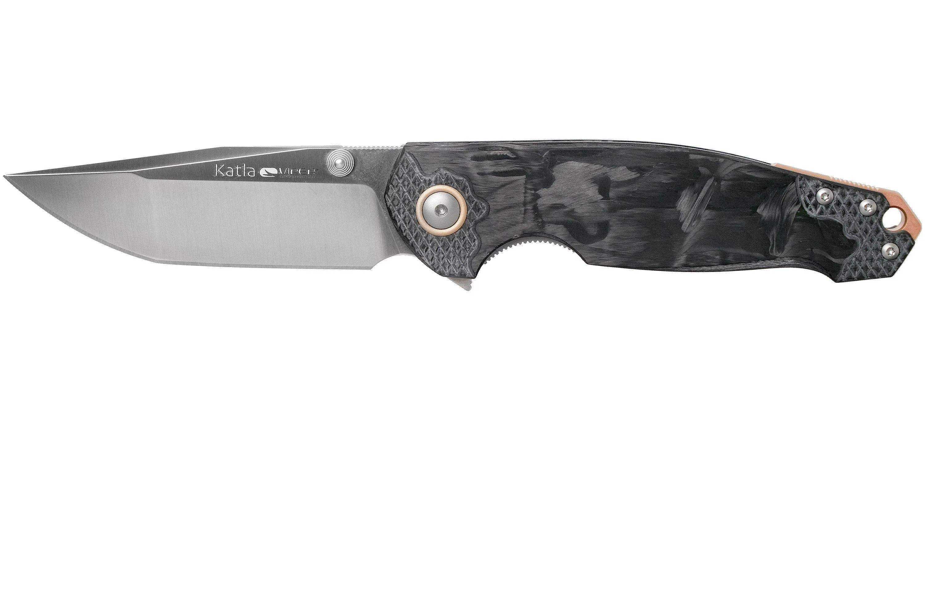Viper Katla V5980FCM3D Satin, 3D Marbled Carbon fibre navaja, Jesper Voxnaes design