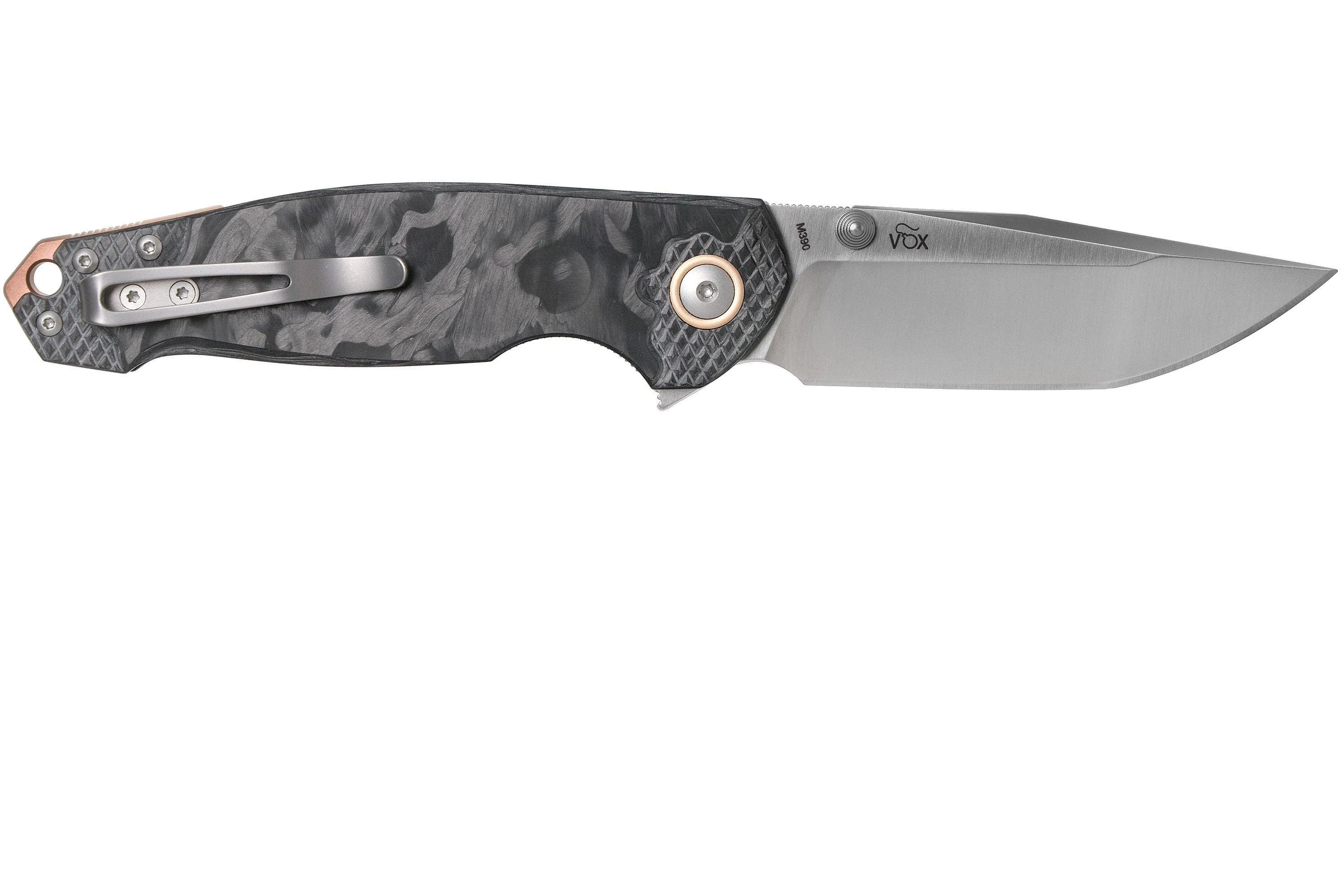 Viper Katla V5980FCM3D Satin, 3D Marbled Carbon fibre navaja, Jesper Voxnaes design