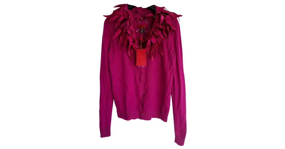 Viviane Tam Conjunto de cachemir Fucsia 