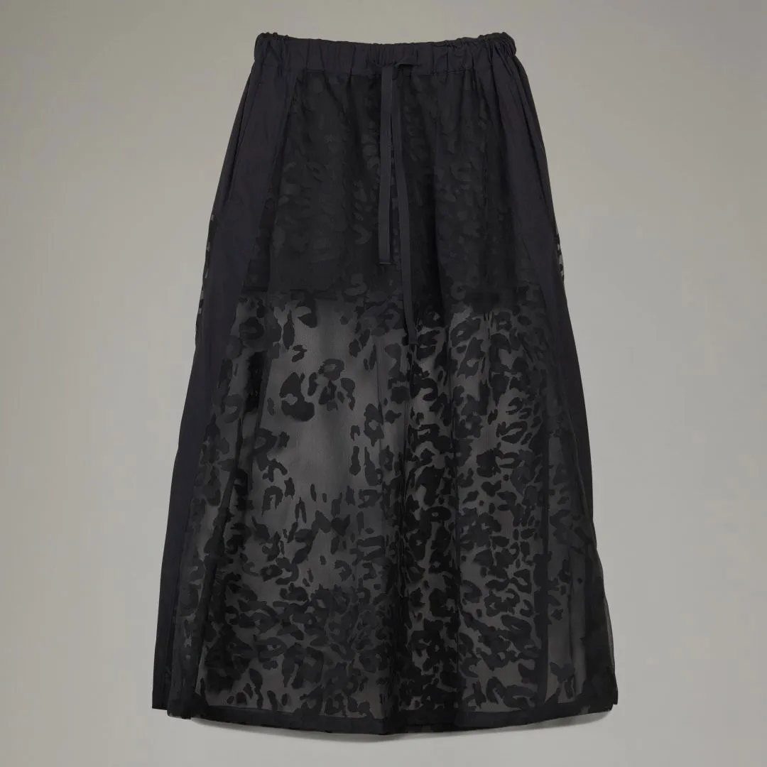 Y3 SHEER LEOPARD SKIRT