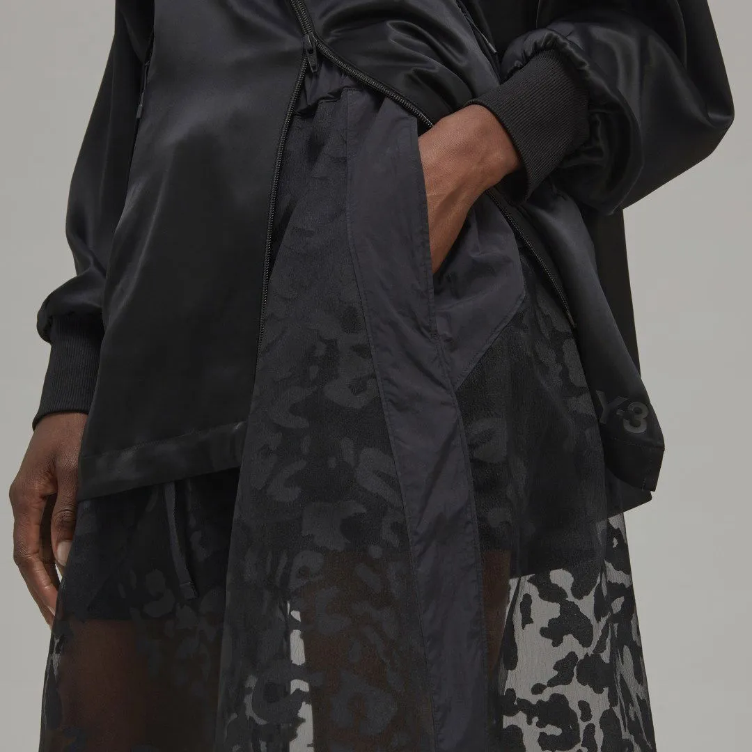 Y3 SHEER LEOPARD SKIRT