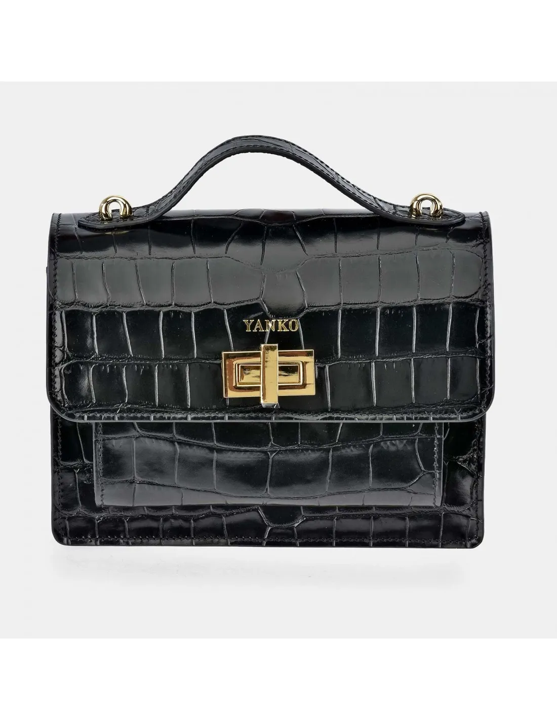 YANKO bolso de bandolera con asa de mano mujer piel grabado coco